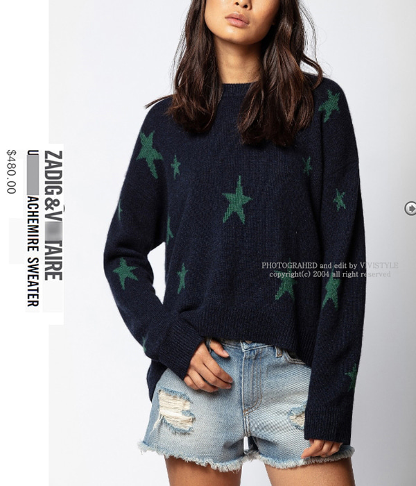 Zadig&amp;Voltair*(or) cashmere sweater$480.00 세련된 컬러감에 입어보면 더욱 반하는!!크리스마스에 입을거에요^^