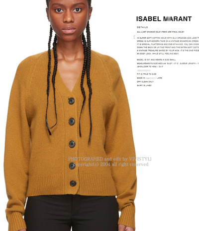 Isabel Maran*(or) cashmere cardigan;$1025.00 주저할필요가 없는 착한가격! 핏까지 완벽해요^^ ;피팅추가