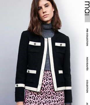 Maj* classic jacket;$456.00 로고버튼으로 산뜻하게 어디에나 매칭하기좋은 트위드자켓!!