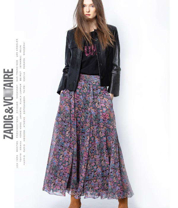 Zadig&amp;Voltair* long printed skirt; 로맨틱 무드 가득한 슬림스커트~체형커버에도 그만^^