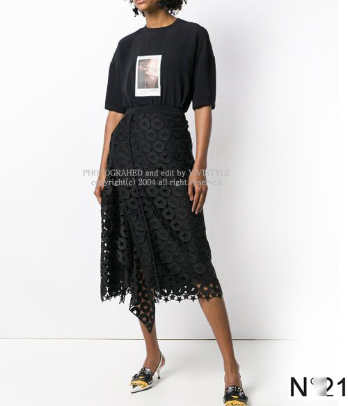N°2* Draped Detail Lace Skirt;$702 단아하면서도 로맨틱한 미디스커트!! (특가세일 30% 할인이벤트/현금가/반품교환불가/정가142000)