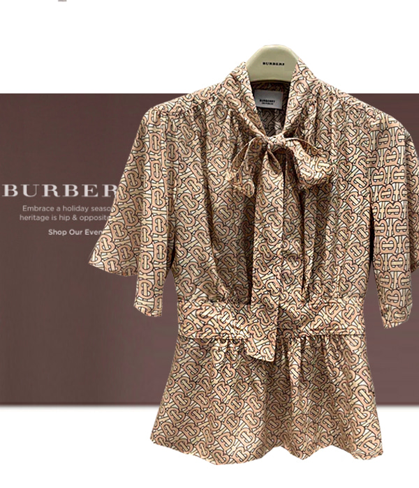 Burberr* logo silk blouse;입으면 더욱 더 사랑스러운 로고 블라웃!! 활용도도 아주 좋아요~ ;피팅추가