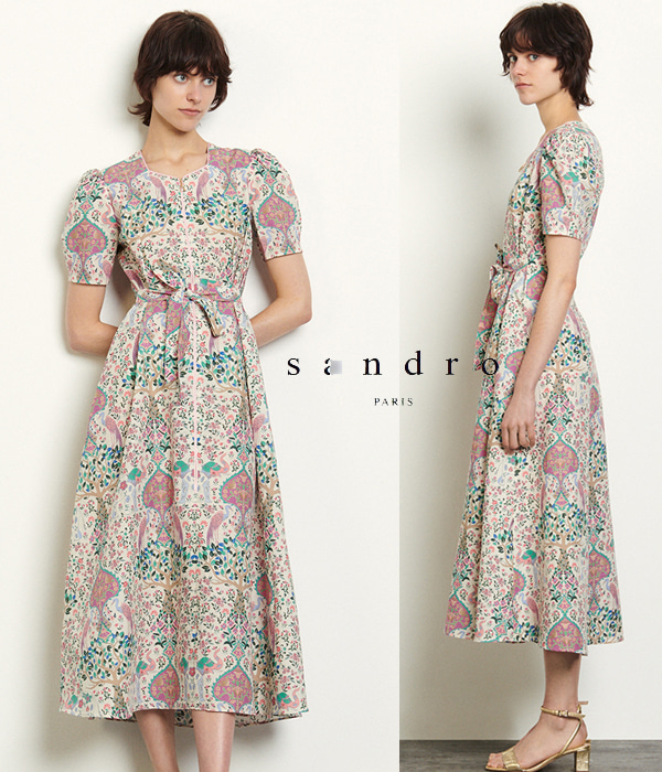sandr* linen dress;고급진 디자인과 프린팅으로 그야말로 남다른 드렛!!