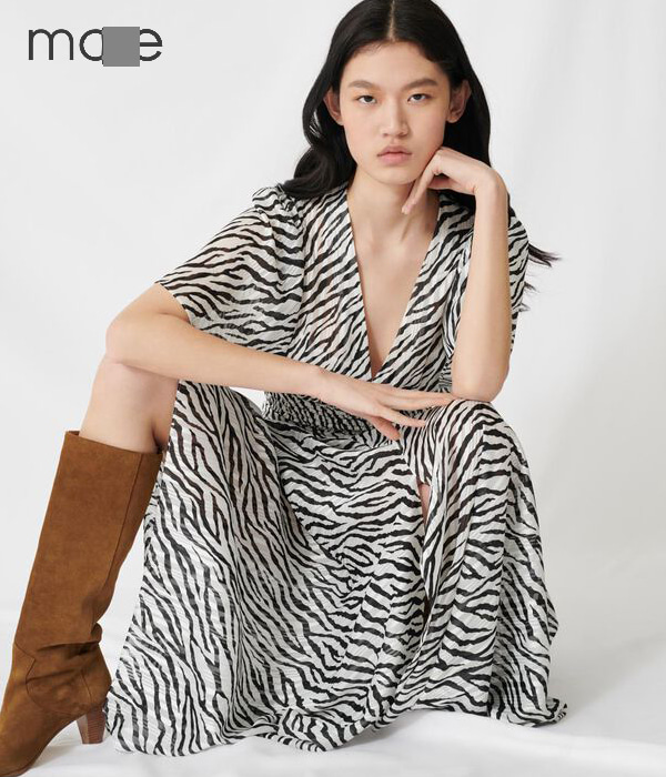 Maj* Zebra Handkerchief Dress;팔뚝커버는 물론 드라마틱한 핏감으로 아주 멋스러운 원피스!!