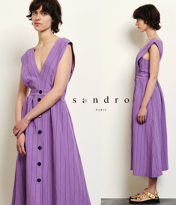 Sandr* purple dress;시원한 탑과 하체커버 완벽한 브이넥드렛!!