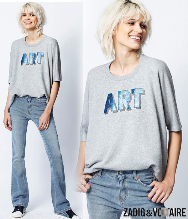 Zadig&amp;Voltair* Art oversize T-shirt $339.00 3D프린팅으로 아주 감각적이고 스타일리시하게!!