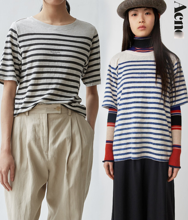 Acne Studio*(or) Linen Stripe T-shirt ;$210 두 컬러 다해도 후회없을 아이템!!;(비비스타일 한정 20% 할인이벤트/현금가/반품교환불가/ 정가81000)