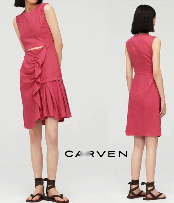Carve* frill dress;너무 로맨틱한 핑크와 프릴 디테일!!여심저격~~(비비스타일 한정 30% 할인이벤트/현금가/반품교환불가/ 정가203000)