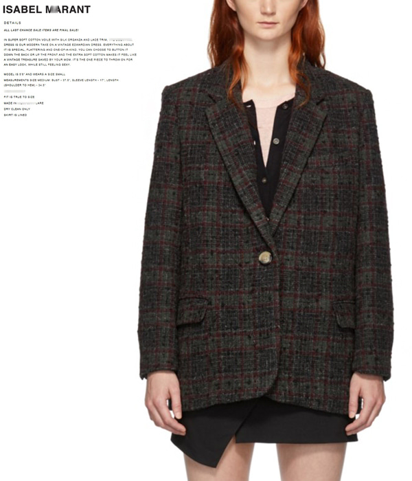 Isabel Maran* herringbone jacket;컬러감도 너무 이쁜 가을감성 체크자켓!!