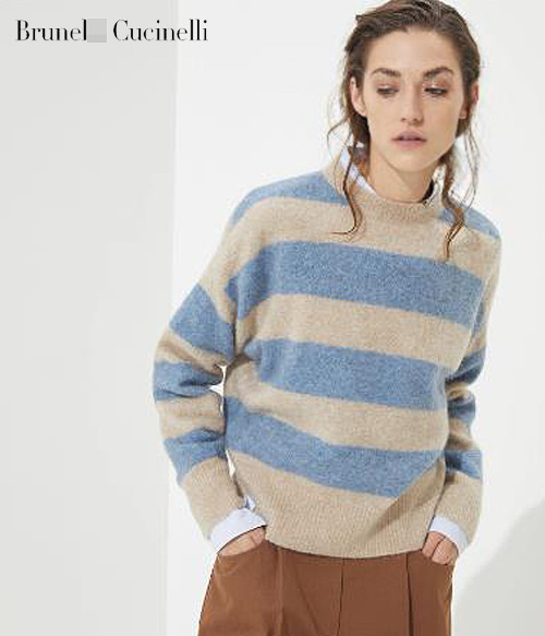 BRUNELLO CUCINELL* Stripe l Blend Sweater  ;얼굴까지 화사해지는 너무 러블리한 스웨터!! 비비언니소장~~}