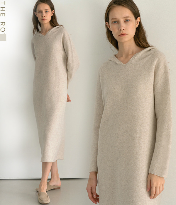 The ro* st~Air Soft Wool hooded dress;호주산 최고급 양모중 수퍼크림프울 원사로 너무 포근한 드레스!!