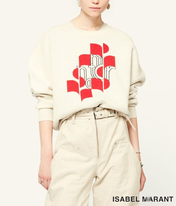 Isabel Maran* logo sweater; 루즈한 핏감에 레드포인트가 고급스럽게 예쁜 스웨터~ ;피팅추가