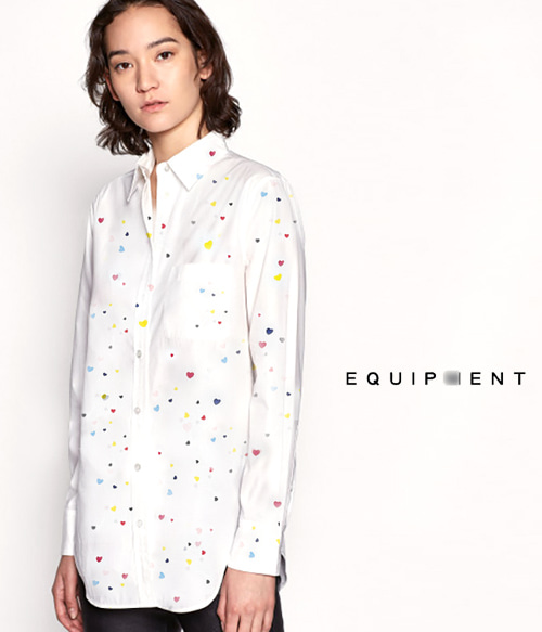Equipmen*(or) heart silk blouse;어쩜 이리 러블리한 프린팅에 색감이죠?^^ 심쿵 실크 블라우스!!