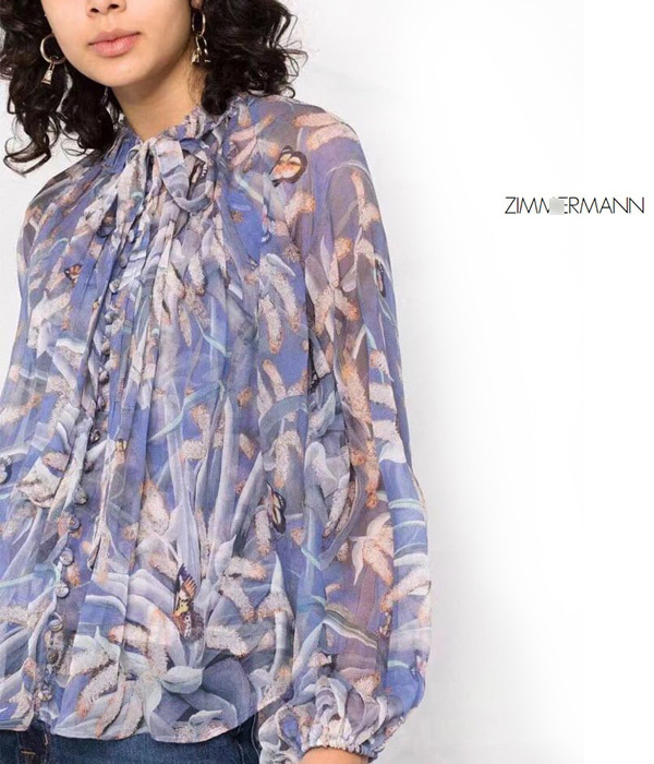 Zimmerman* printing blouse;색감에 반하고 핏에 또 반하는 리본블라우스~