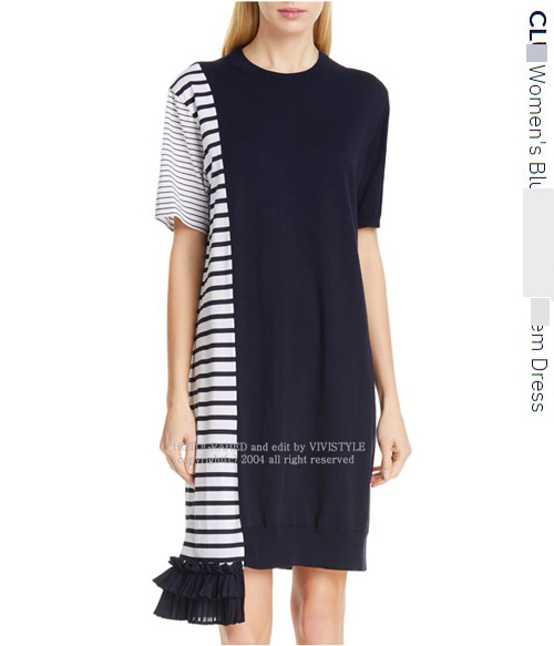 CLU Women&#039;s striped Dress;$398.00 원피스 한벌만으로 완벽한 코디를 !!  (특가세일 30% 할인이벤트/현금가/반품교환불가/정가144000)