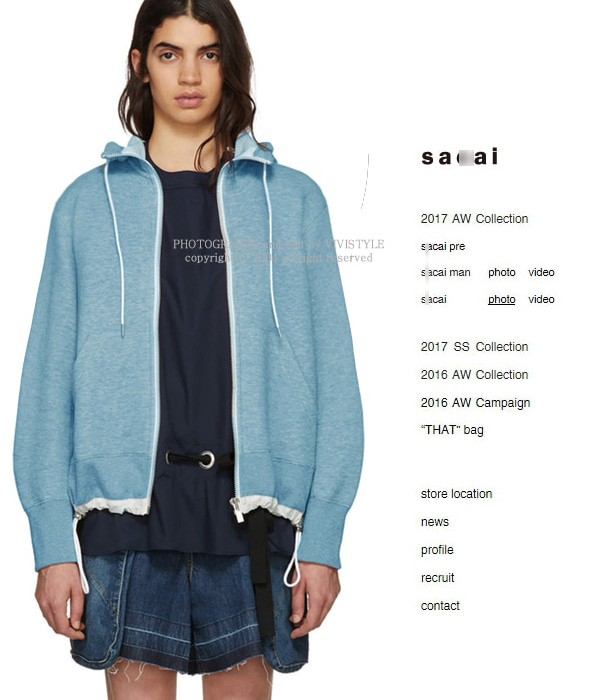 Saca*(or)Sweat hoodie;디테일이 남다른 컬러에서부터 반하는 후디짚업!!  (특가세일 30% 할인이벤트/현금가/반품교환불가/정가153000)