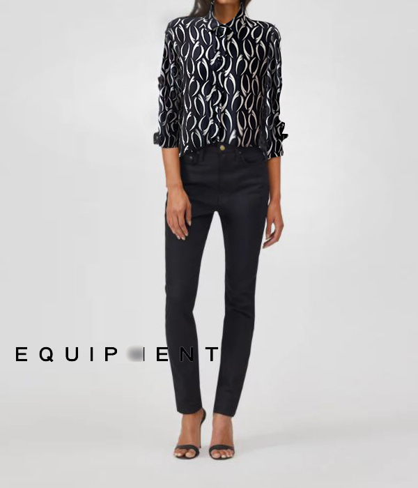 Equipmen*(or) pattern blouse;고급스러움으로 마무리된 간결한 실크 블라우스!!