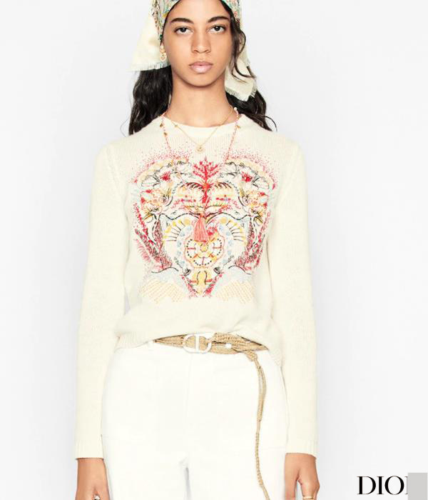 C.dio* Embroidery sweater ;컬러감 너무 이쁜 캐시미어 자수스웨터!! ;피팅추가