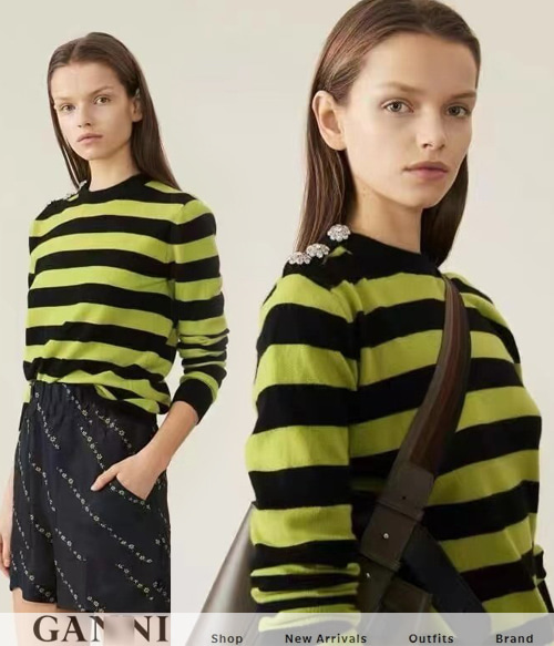 GANN* stripe sweater;비즈버튼이 너무 사랑스러운 스웨터!!