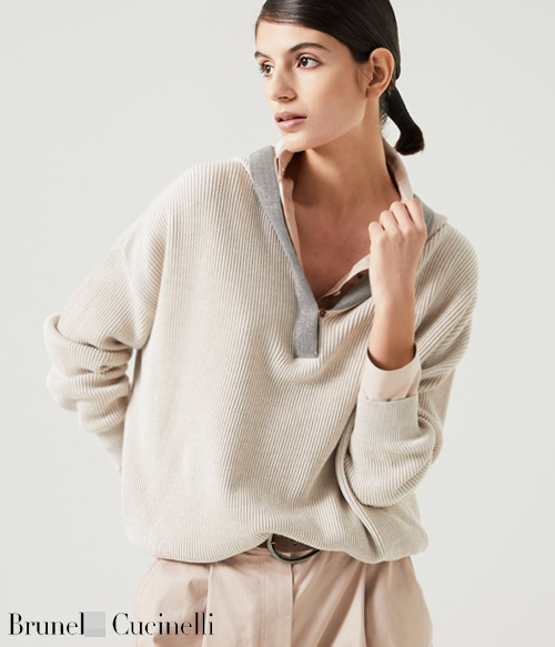 BRUNELLO CUCINELL* cashmere Hooded Sweater;모닐리 트림이 너무 고급스러운 캐시미어 스웨터!!
