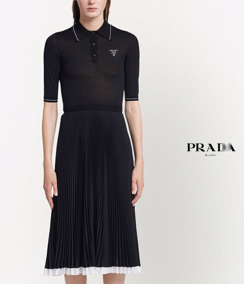 PRAD*  pleated dress;깔끔한 카라 디자인의 플리츠 드레스!!