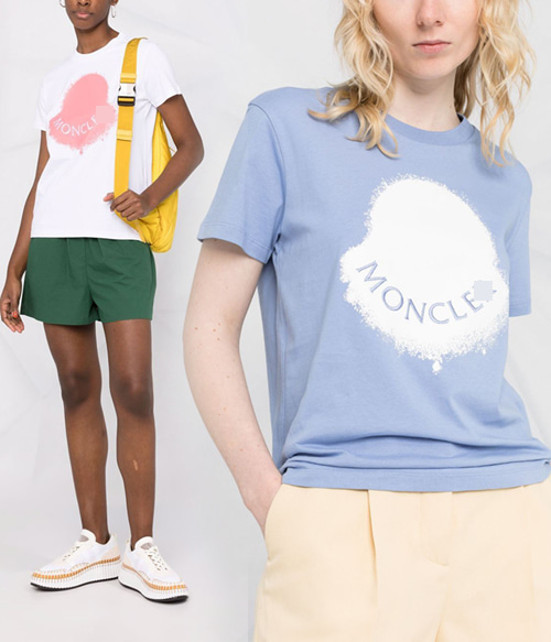 Moncler* embroidered-logo short-sleeve T-shirt;깔끔하고 트렌디한 썸머로고탑!!