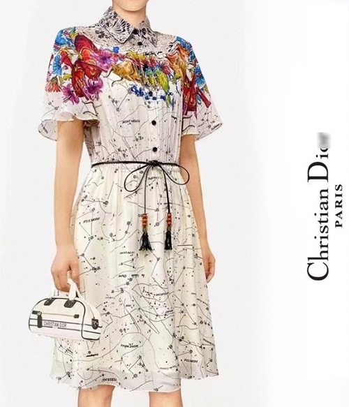 c,dio* print dress ;화려한 프린팅에 테슬 스트링이 포인트로 너무 매력적~~!!