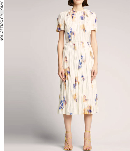 JASON W*(or)  Print Silk Midi Dress;$1,795 주저할 필요가 없는 행운같은 가격!!너무 러블리하고 편해요^^ ;피팅추가