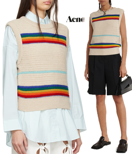 Acn* (or) rainbow vest ;색감도 너무 이쁜 레인보우 페이스 로고 베스트!! 이런기회는 놓치지마셔요^^