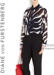 diane von furstenber*(or) Printed stretch silk chiffon blouse~시크하고 도도한것 같으면서도 여성스러움이 가득한 이중적인 매력을 지닌^^(비비스타일 한정 30% 할인이벤트/현금가/반품교환불가/ 정가153000)