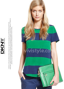 dkn*(or) silk striped crewneck blouse - 매장에서 판매중인 신상! 놓치지마세요~ (비비스타일 한정 30% 할인이벤트/현금가/반품교환불가/ 정가126000)