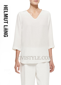 helmut lan*(or) silk v-neck blouse - 매일 입고 싶을만큼 너무나 부드러운^^ 