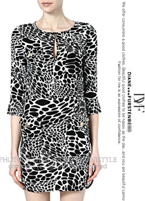 Diane von Furstenb***(or) animal print dress ; 매장가70만원대~1/3 가격으로 서둘러 만나보세요!!!(비비스타일 한정 40% 할인이벤트/현금가/반품교환불가/ 정가225000)