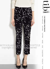 Tib*(or)  Black Star Pleated Trousers ;100% 실크로  입은듯 안입은듯 가벼움이 눈으로도 보여지는!!