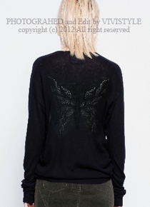 zadig＆voltair*(or) v-nek long knit with butterfly at back - 백라인에 반하는 베이직 니트! 