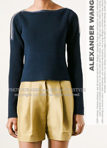 alexander wan*(or) Blue Zipped Cottonblend Sweater ;정가 50만원대 셀링중인 유니크함!!