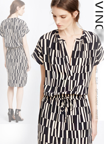 Vinc*(or)  Piano Print Silk Dress ;온라인 50만원대 셀링중/반도안되는 행운같은 가격의 기회^^