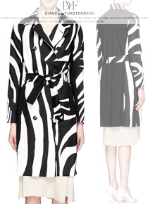 DIANE VO* FURSTENBERG(or)   zebra print wool-silk trench coat ; 800$놓치지마셔요!!(특가세일 50% 할인이벤트/현금가/반품교환불가/정가234000)