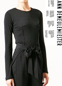 Ann Demeulemeeste* Black &#039;Pureness&#039; T-Shirt;입체감을 살리면서 동시에 슬림한 바디라인을 만들어주는 스마트한 제품!!