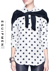 Equipmen*(or) Dot Signature Button Up  shirts;$345.75 기분까지 좋아지는 도트 블라웃!! ;피팅추가