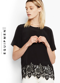 Equipmen*(or) silk lace blouse;블라우스 하나만으로 잘 갖춰입은 스타일링이 완성되는!!! ;피팅추가