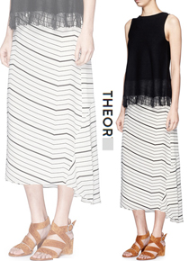 Theor*(or) Bevel print silk skirt ;드라마틱한 핏감에 비비언니가 그냥 반해버렸다는!!$355.00