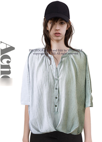 Acn* studio(or) striped blouse; 보기만해도 시원해지는 소재감과 루즈핏으로  누구나 편하게!!!