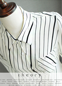 THEOR*(or) striped silk shirts;기본에서 벗어나지 않으면서 시크하고 스타일리시한 감각을 지닌 실크 블라웃!!
