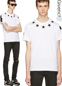 Givench*(or) white stars t-shirts;남녀공용 /깔끔함과 유니크함을 지닌 화이트티셧!!