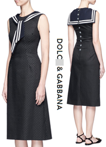 Dolc* &amp; Gabb** Sailor-collar polka-dot print drill dress ;입어보면 반하게되는  고급진 세일러원피스!! (특가세일 40% 할인이벤트//반품교환불가/정가134000)