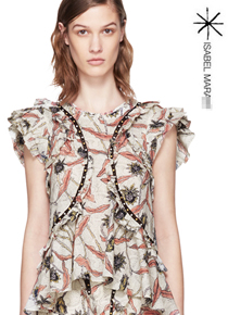 Isabel Maran*  lace-trimmed printed blouse;프렌치 감성 가득한 러블리한 프릴 블라우스!!