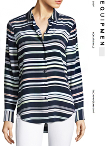 Equipmen*(or)Essential Striped Silk blouse;$268.00 편안한 럭셔리함과 두루두루 활용도 높은 실크 블라웃!!