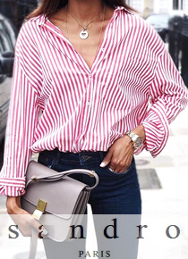 sandr*(or) striped shirts;누가 입어도 이쁜 핑크컬러 스트라잎!!클래식하고 상큼하게!! ;피팅추가