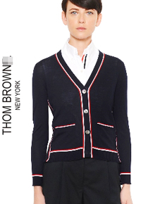 Tho* Browne striped trim cardigan ;$1190.00 시중의 보세제품과는 비교하지 말아주세요^^;; 